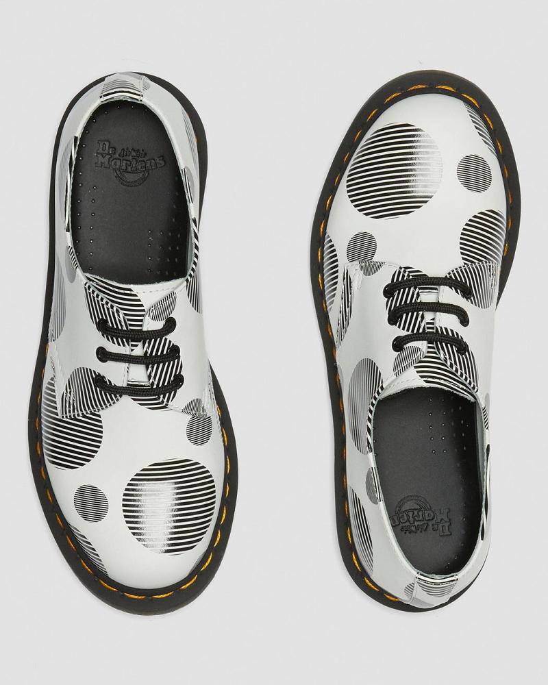 Women's Dr Martens 1461 Polka Dot Smooth Leather Oxfords Shoes White | AU 366AHK